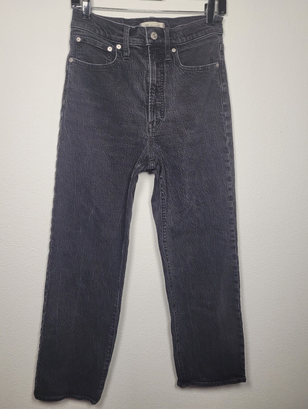 Madewell High Rise Perfect Vintage Wide Leg Denim Jeans Faded Black Wash 27
